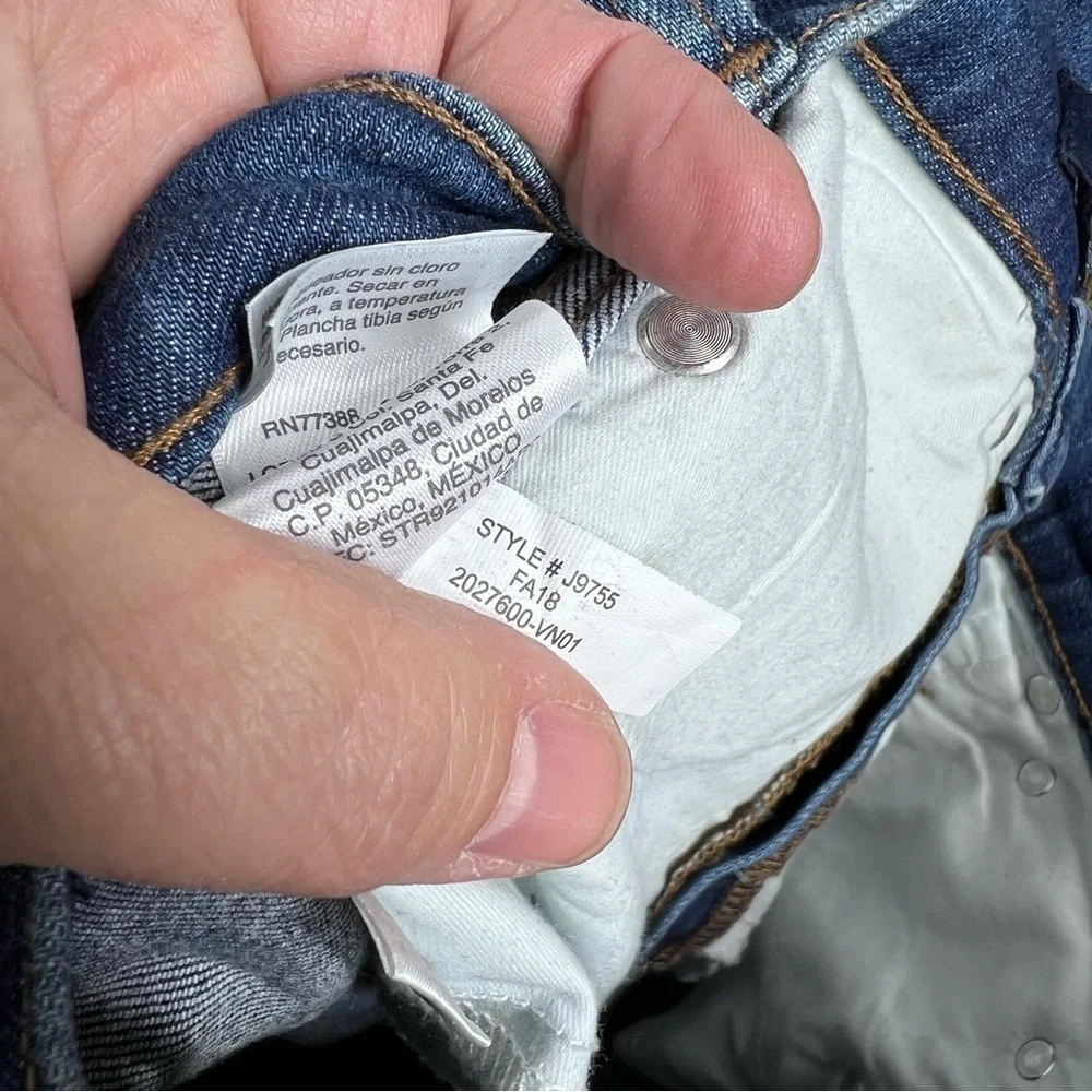 JCREW Vintage Straight Leg Jeans button fly raw hem